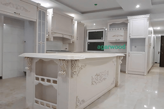 کابینت آشپزخانه ممبران کلاسیک که با شکل L